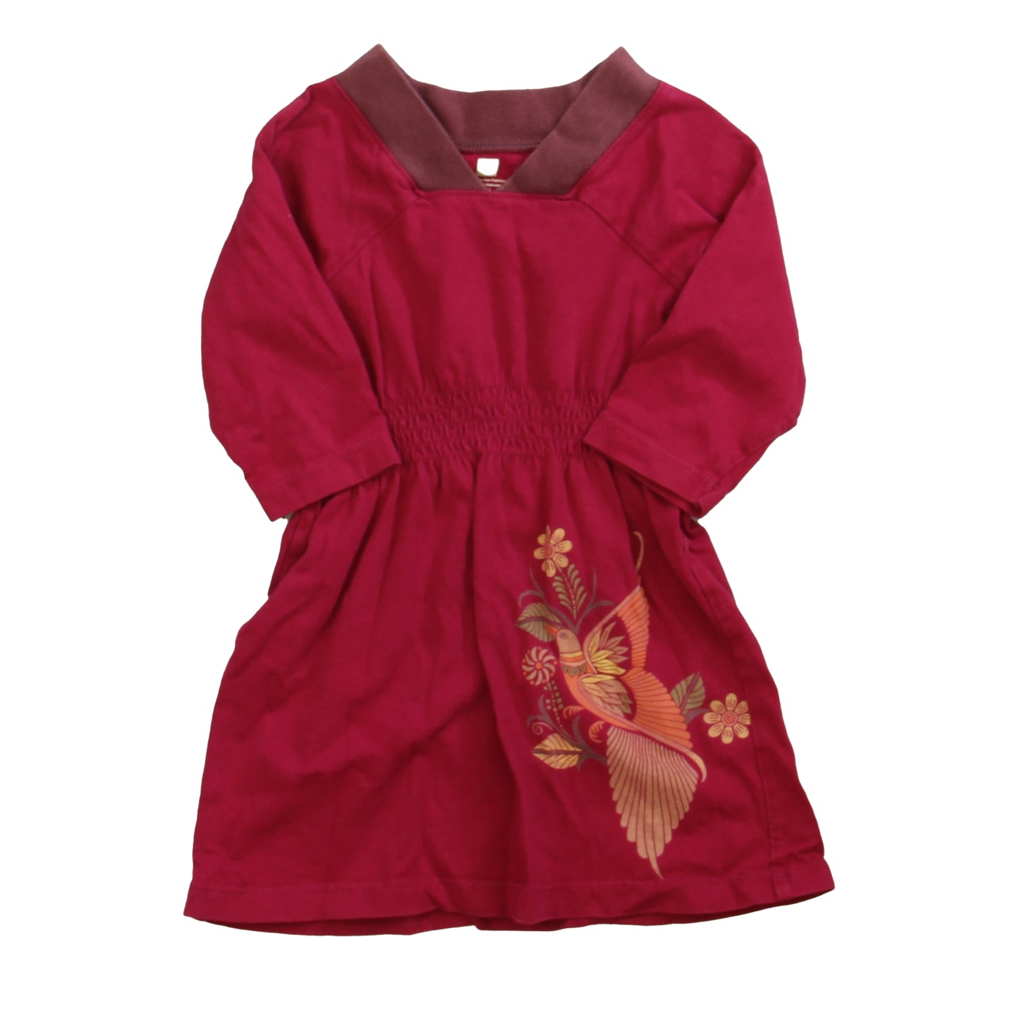 Tea Girls Magenta Bird Dress Size: 2T