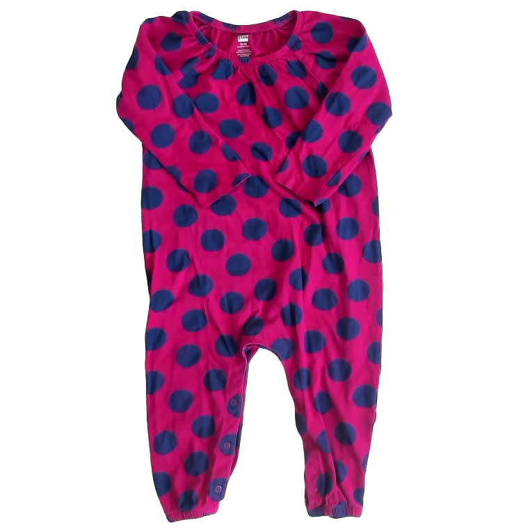 Tea Collection Girls Magenta | Blue Polka Dots Long Sleeve Outfit Size: 12-18 Months Magenta | Blue Polka Dots