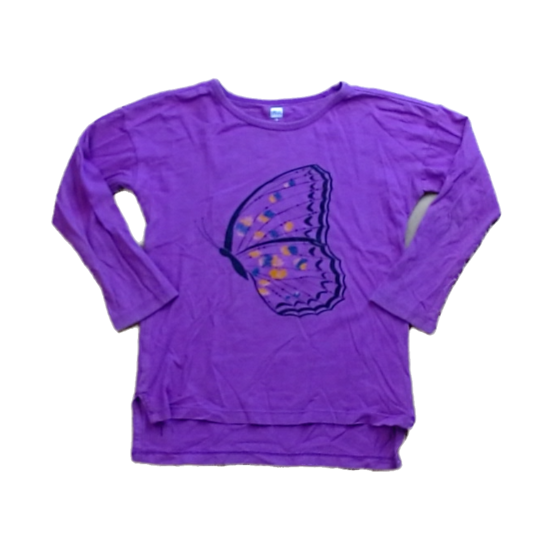 Tea Collection Girls Magenta | Butterfly Long Sleeve Tops Size: 5T Magenta | Butterfly