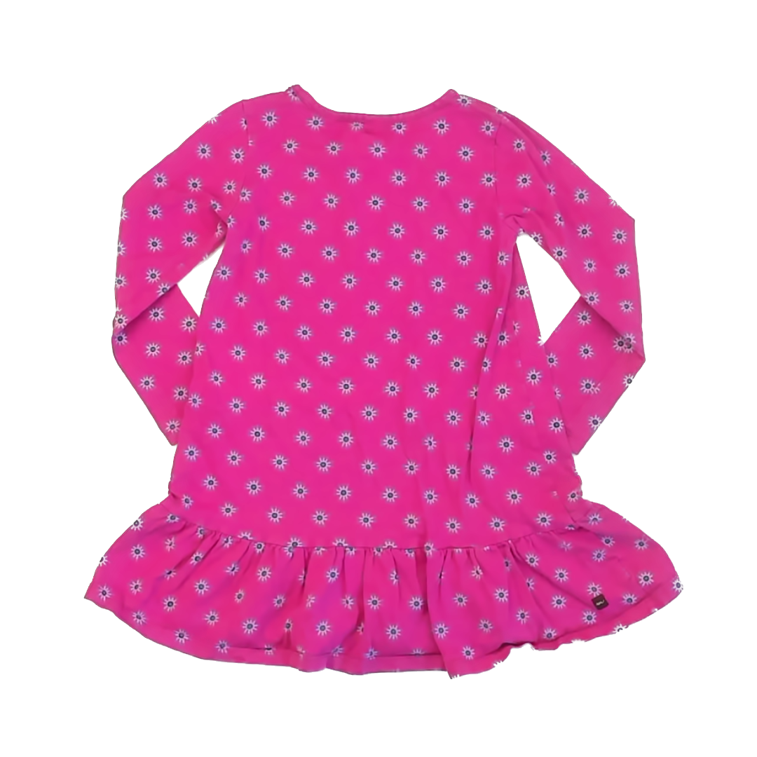 Tea Collection Girls Magenta Dots | Long Sleeve Dress Size: 6 Years Magenta Dots | Long Sleeve