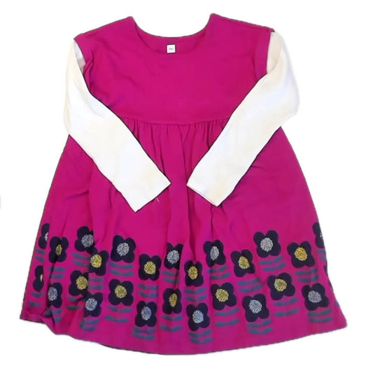 Tea Girls Magenta Floral Dress Size: 5T Magenta Floral