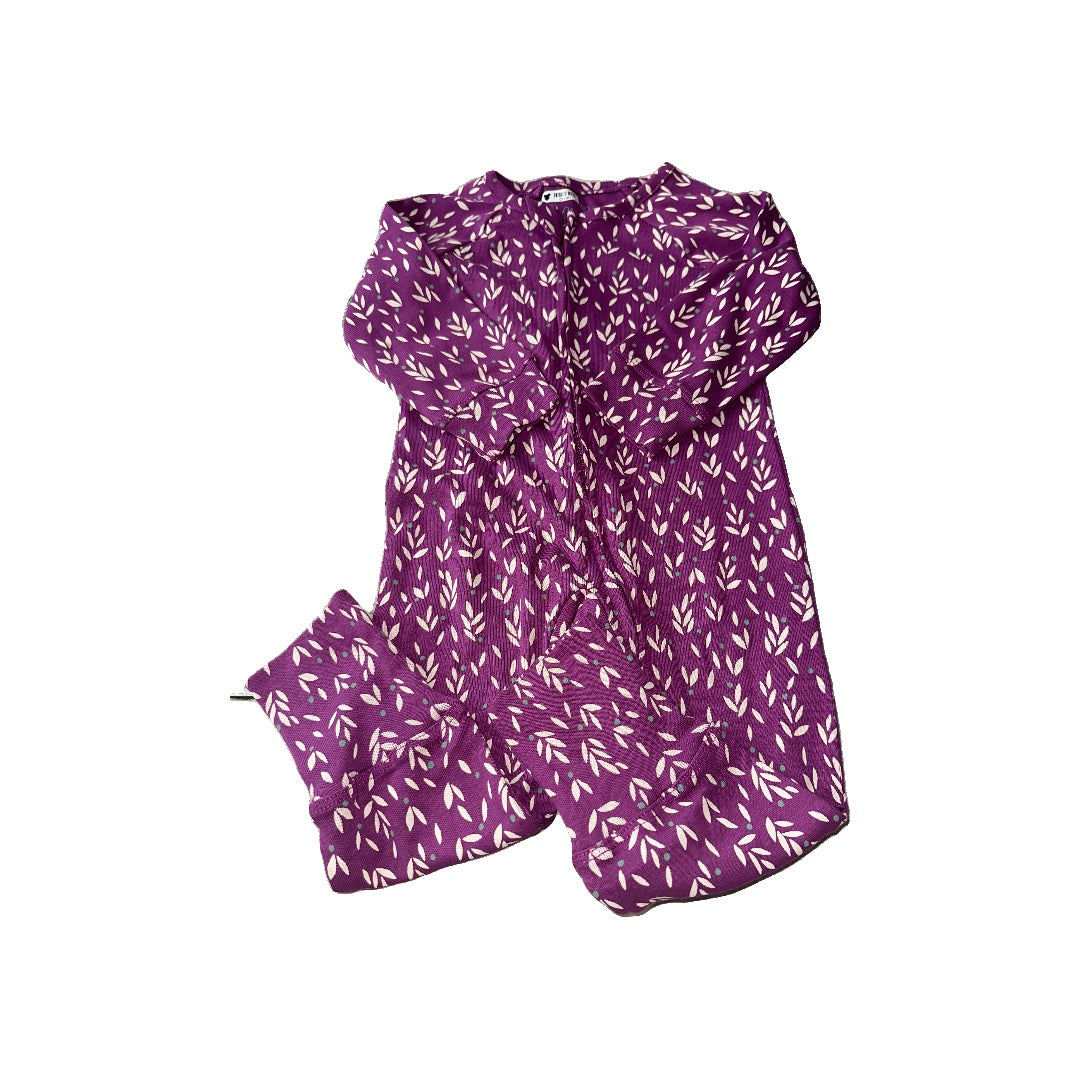 Oliver & Rain Girls Magenta | Flowers Long Sleeve Outfit Size: 12 months Magenta | Flowers