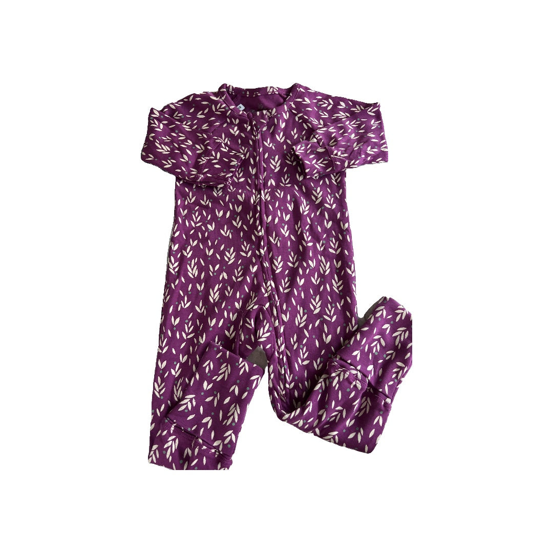 Oliver & Rain Girls Magenta | Flowers Long Sleeve Outfit Size: 6 months Magenta | Flowers