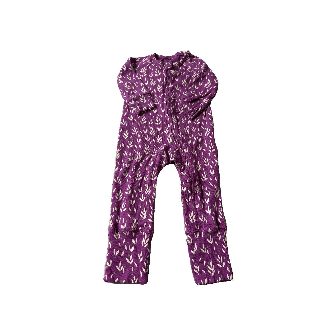 Oliver & Rain Girls Magenta | Flowers Long Sleeve Outfit Size: 3 months Magenta | Flowers