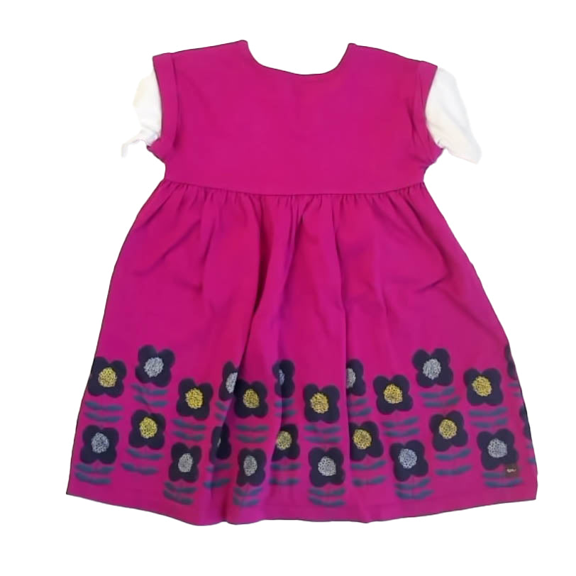 Tea Collection Girls Magenta | Navy Floral Dress Size: 5T Magenta | Navy Floral