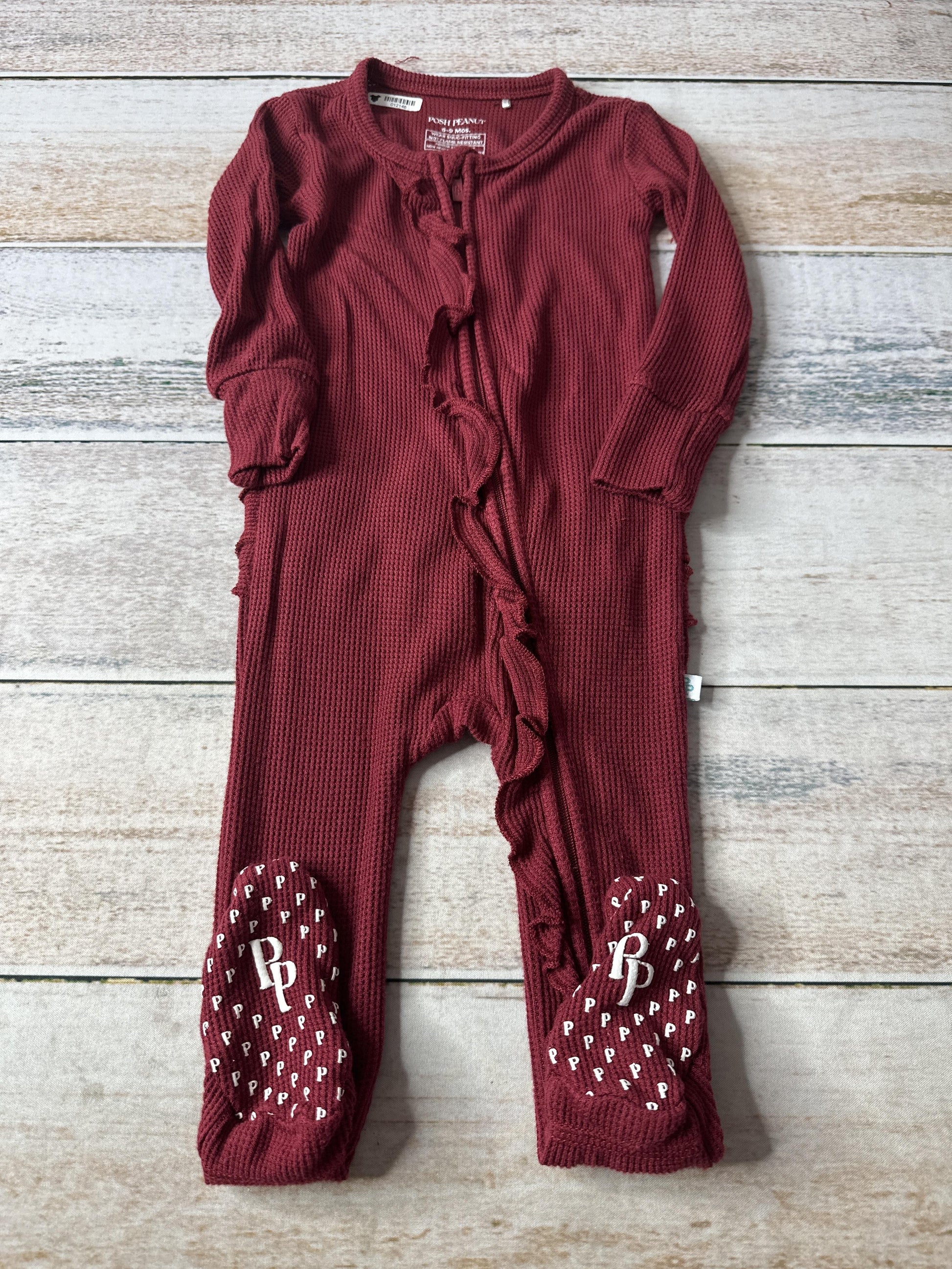 Posh Peanut Girls Magenta | Red Pajamas Size: 6-9 months Magenta | Red