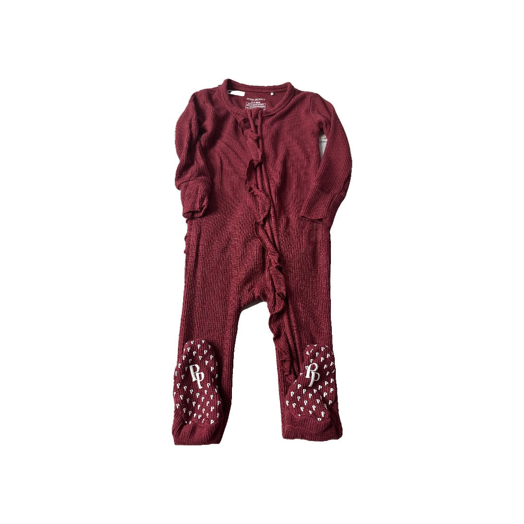 Posh Peanut Girls Magenta | Red Pajamas Size: 6-9 months Magenta | Red