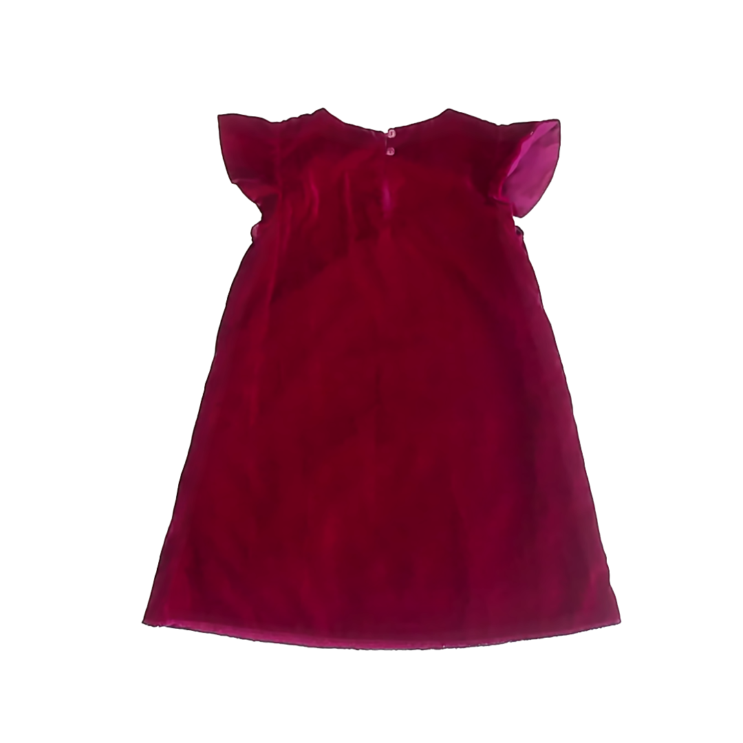Gymboree Girls Magenta Velvet Special Occasion Dress Size: 4T Magenta Velvet
