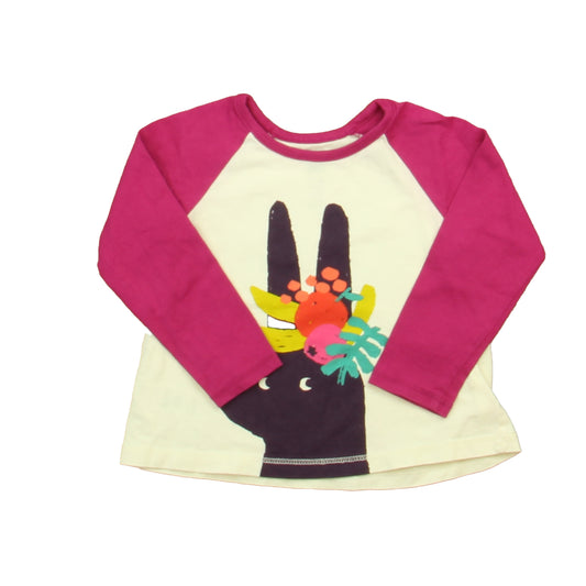 Tea Girls Magenta | White | Purple Bunny Long Sleeve T-Shirt Size: 12-18 Months