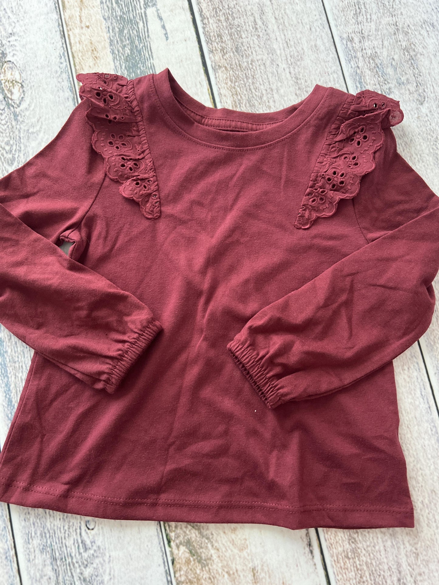 Cat & Jack Girls Magenta Long Sleeve Shirt Size: 3T Magenta