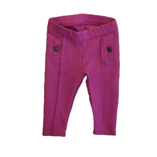 Janie and Jack Girls Magenta Leggings Size: 3-6 Months Magenta