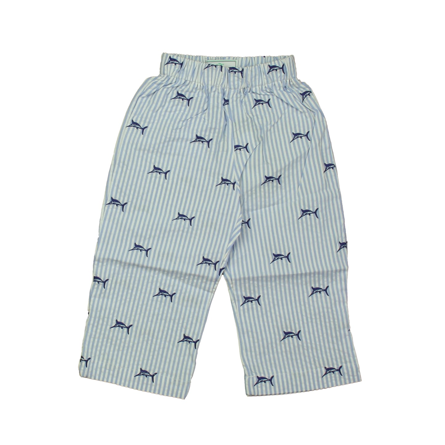 Classic Prep Girls Marlins on Blue Seersucker Corduroy Pants Size: 12-24 Months Marlins on Blue Seersucker