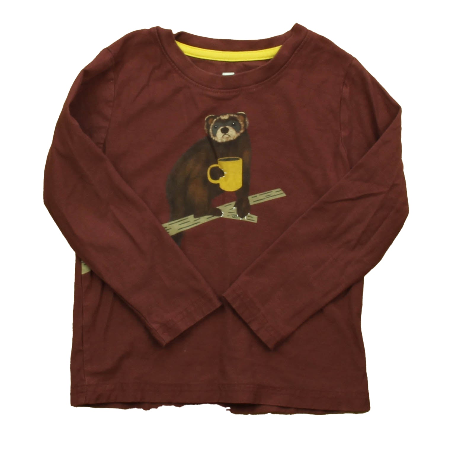 Tea Collection Boys Maroon Bear Long Sleeve T-Shirt Size: 3T Maroon Bear