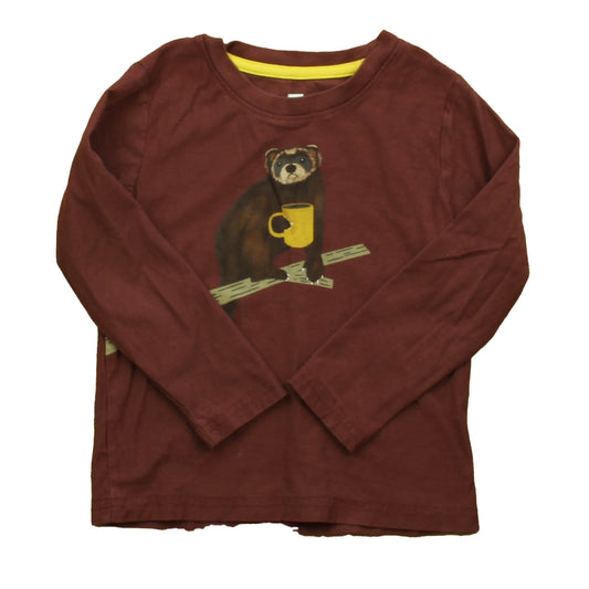 Tea Collection Boys Maroon Bear Long Sleeve T-Shirt Size: 3T Maroon Bear