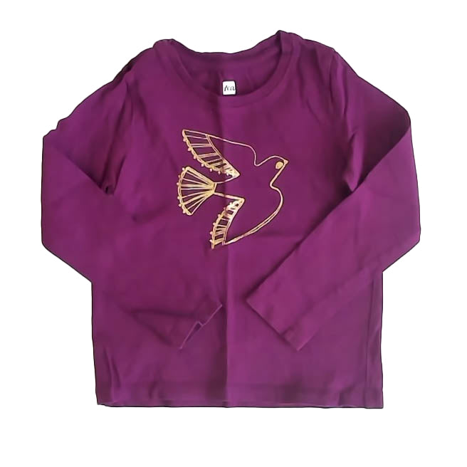 Tea Collection Girls Maroon Bird Long Sleeve T-Shirt Size: 4T Maroon Bird