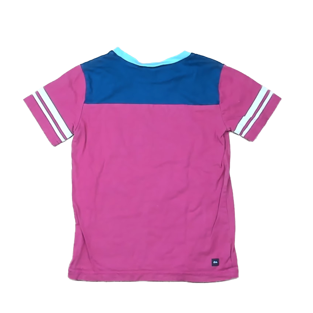 Tea Collection Boys Maroon | Blue Short Sleeve Tops Size: 7 Years Maroon | Blue