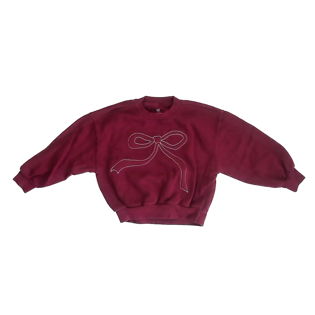 Gap Girls Maroon | Bow Sweatshirt Size: S Maroon | Bow