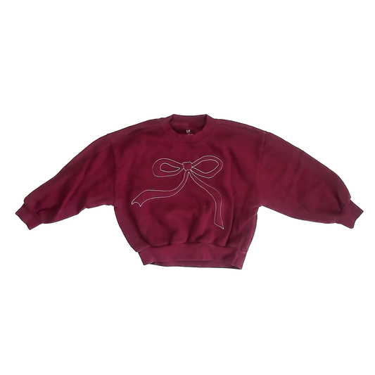 Gap Girls Maroon | Bow Sweatshirt Size: S Maroon | Bow