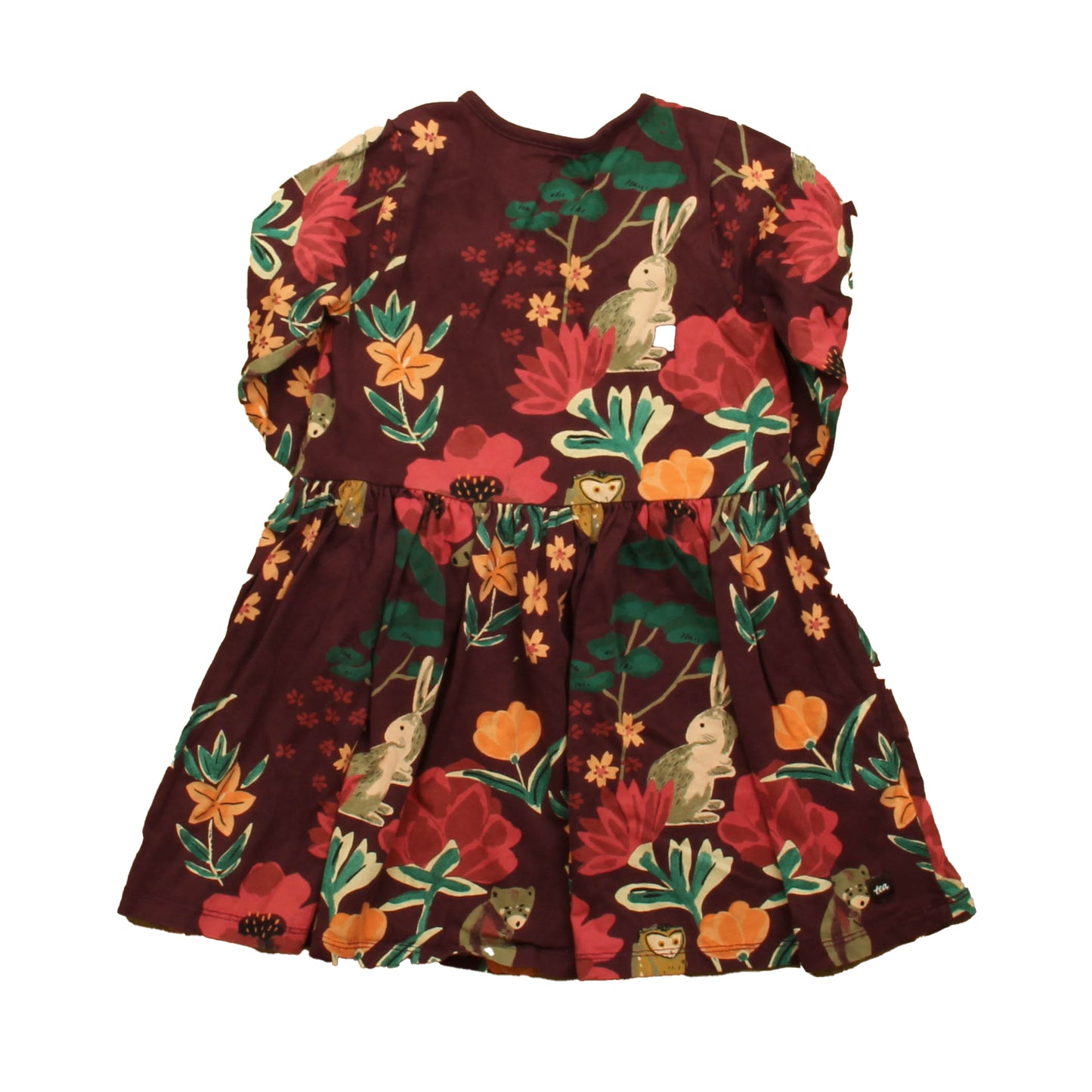 Tea Collection Girls Maroon Bunny Dress Size: 4T Maroon Bunny