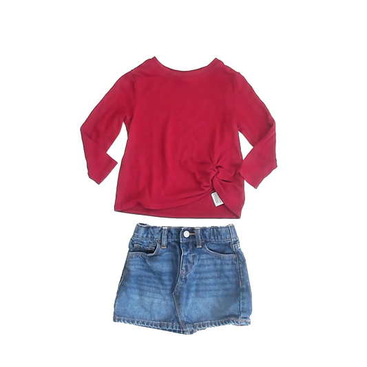 Old Navy Girls Maroon | Denim Apparel Sets Size: 2T Maroon | Denim