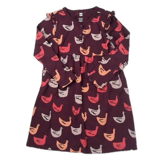 Tea Collection Girls Maroon Ducks Dress Size: 5T Maroon Ducks