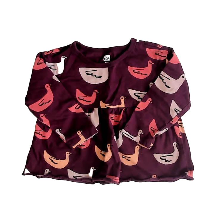 Tea Collection Girls Maroon Ducks Long Sleeve Shirt Size: 9-12 Months Maroon Ducks