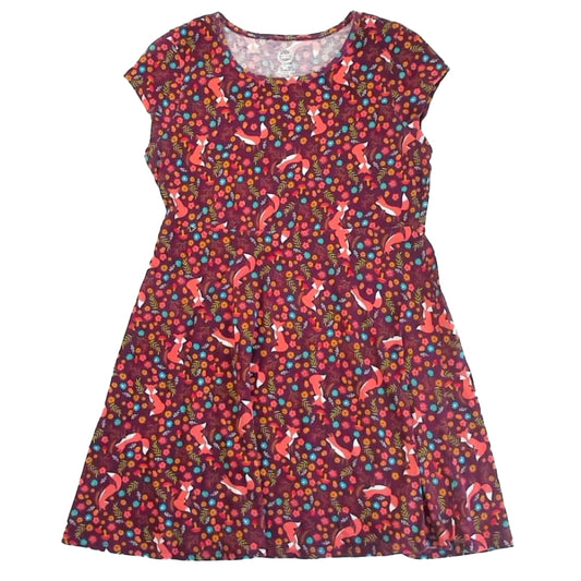 Wonder Nation Girls Maroon Floral Dress Size: 18 Years Maroon Floral