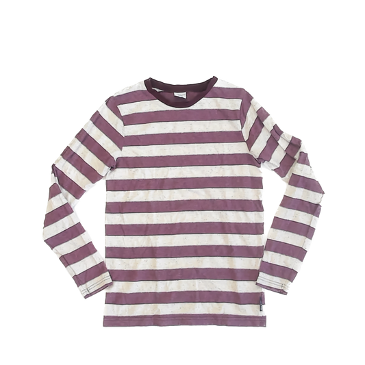 Polarn O Pyret Boys Maroon | Ivory Striped Tank Top Size: 8-10 Years Maroon | Ivory Striped