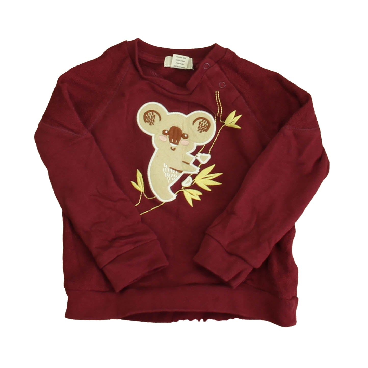 Peek Boys Maroon Koala Bear Long Sleeve Shirt Size: 18-24 Months