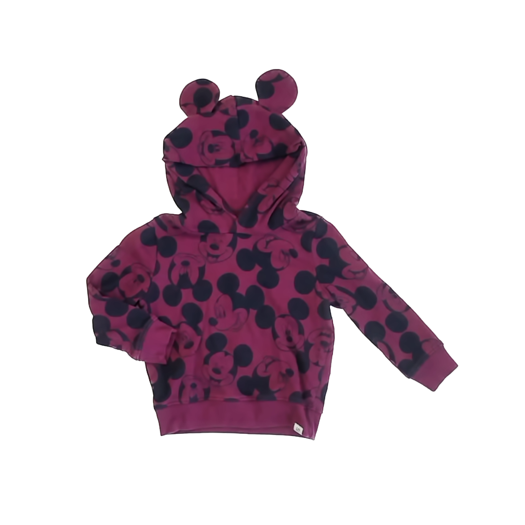 Gap x Disney Unisex Maroon | Mickey Mouse Hoodie Size: 3T Maroon | Mickey Mouse