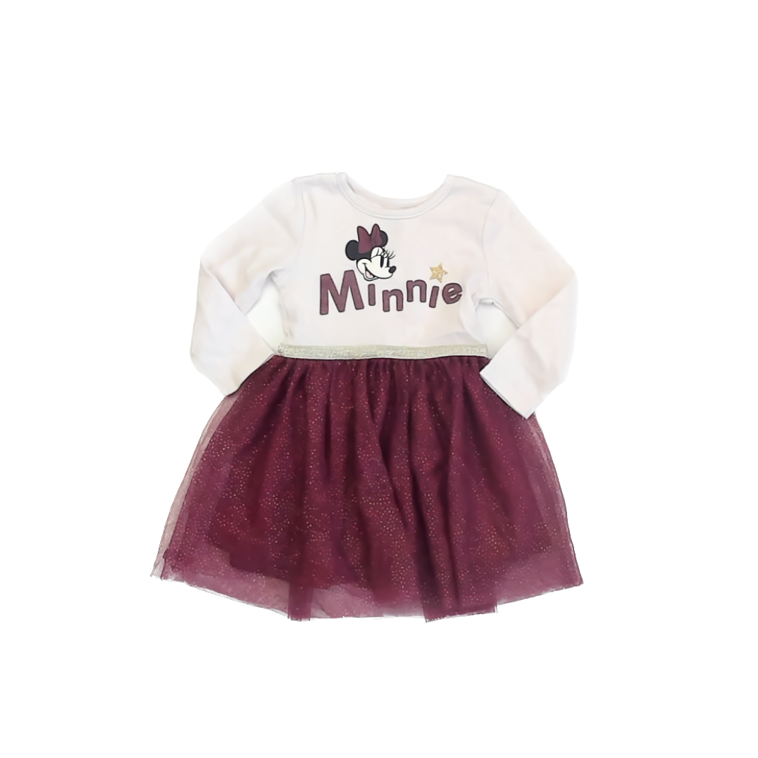Disney Girls Maroon Minnie Mouse Dress Size: 24 Months Maroon Minnie Mouse