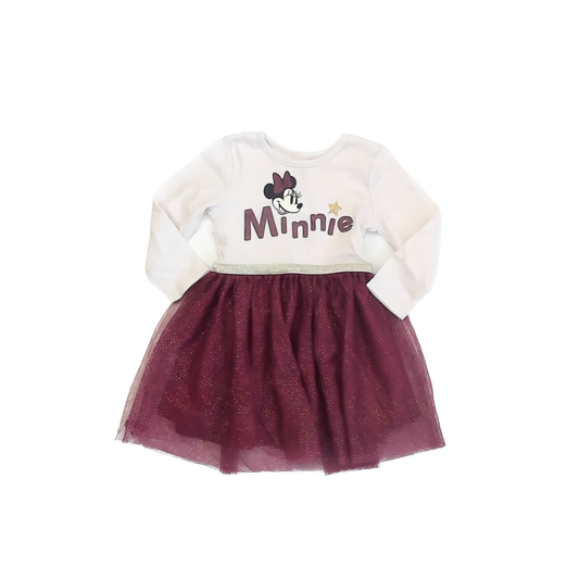 Disney Girls Maroon Minnie Mouse Dress Size: 24 Months Maroon Minnie Mouse