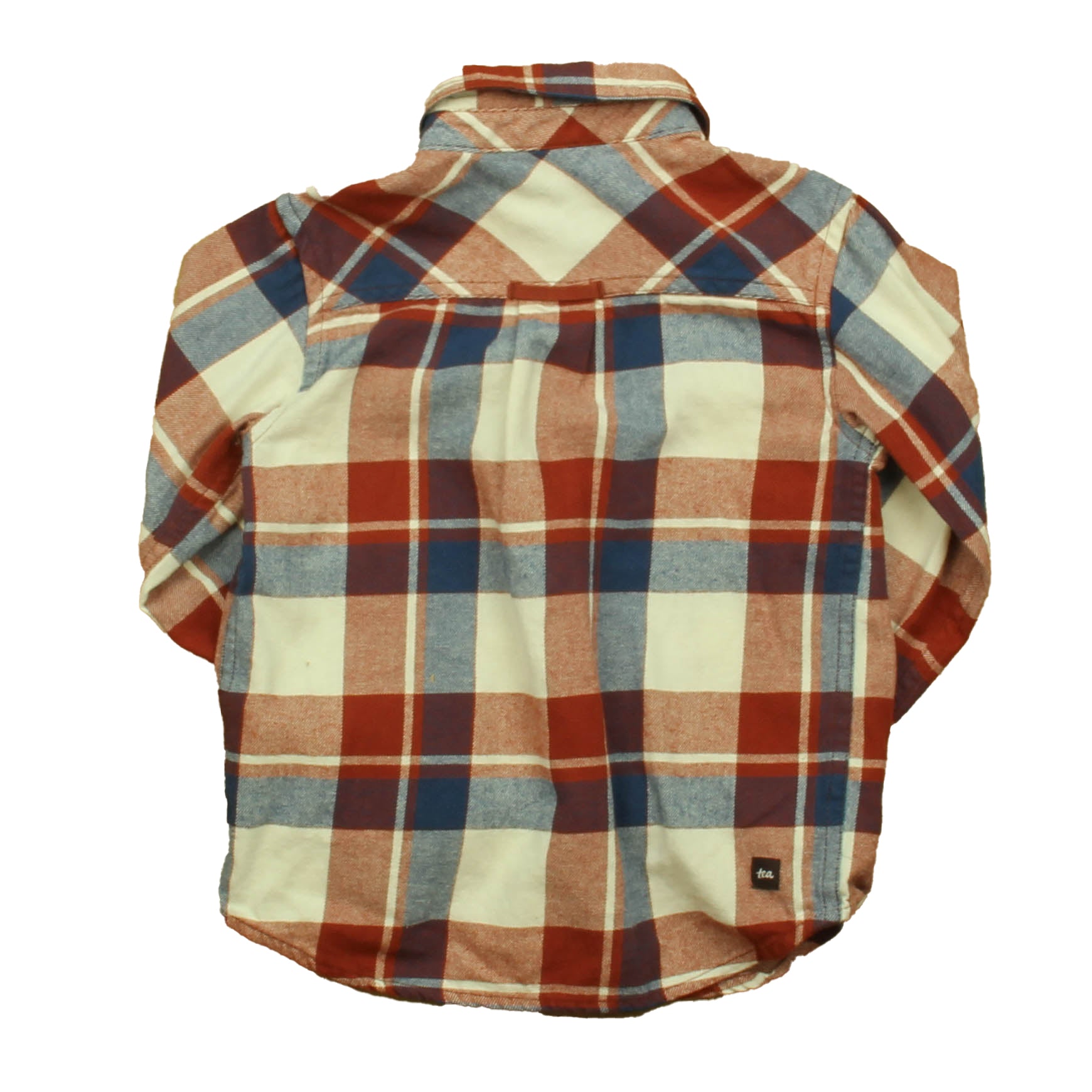 Tea Collection Boys Maroon | Navy Plaid Button Down Short Sleeve Size: 4T Maroon | Navy Plaid