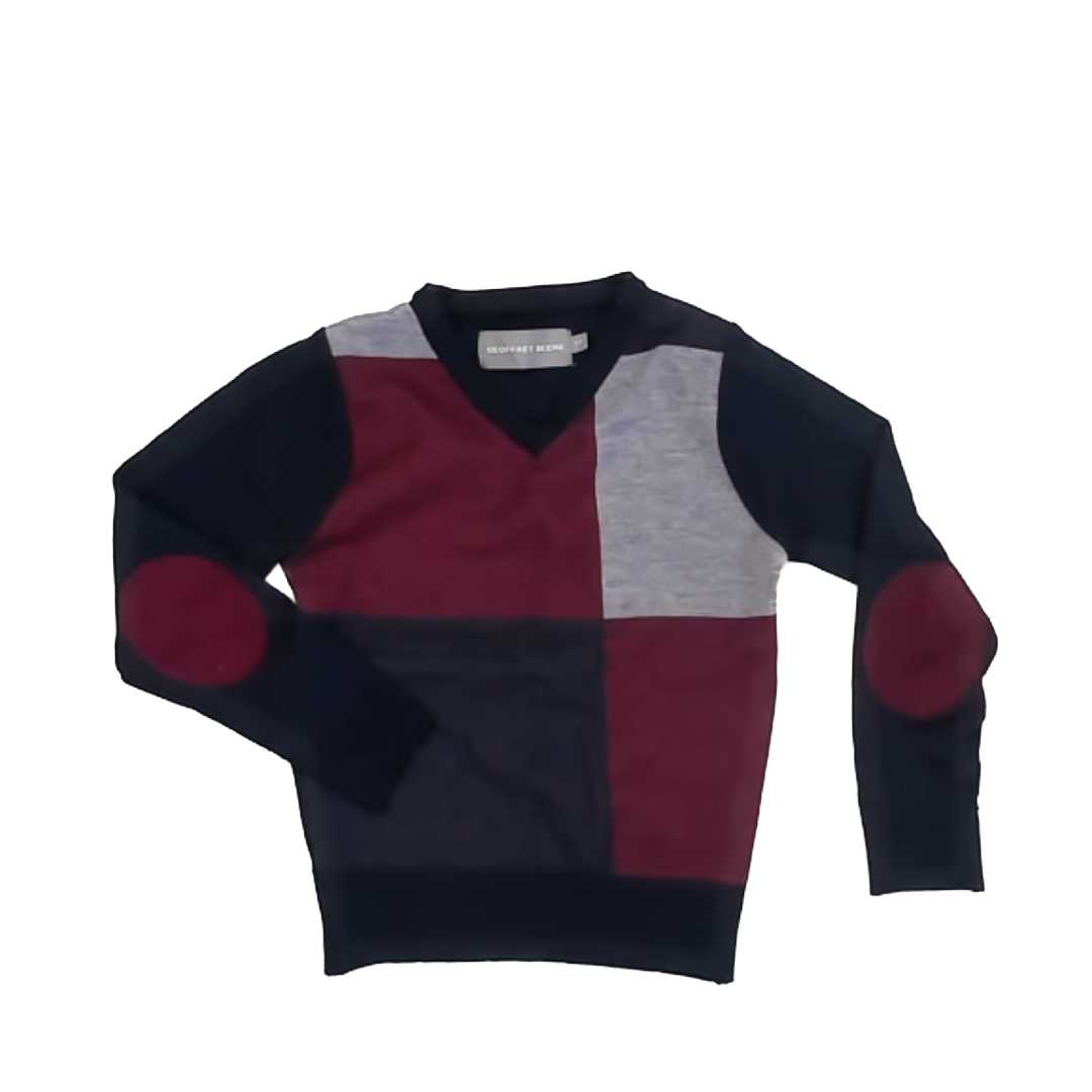 Geoffrey Beene Boys Maroon | Navy Sweater Size: 2-3T Maroon | Navy