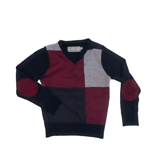 Geoffrey Beene Boys Maroon | Navy Sweater Size: 2-3T Maroon | Navy
