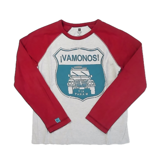 Tea Collection Boys Maroon | Oatmeal Jeep Long Sleeve T-Shirt Size: 14 Years Maroon | Oatmeal Jeep