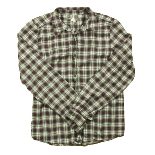 Bonpoint Boys Maroon Plaid Button Down Long Sleeve Size: 14 Years Maroon Plaid
