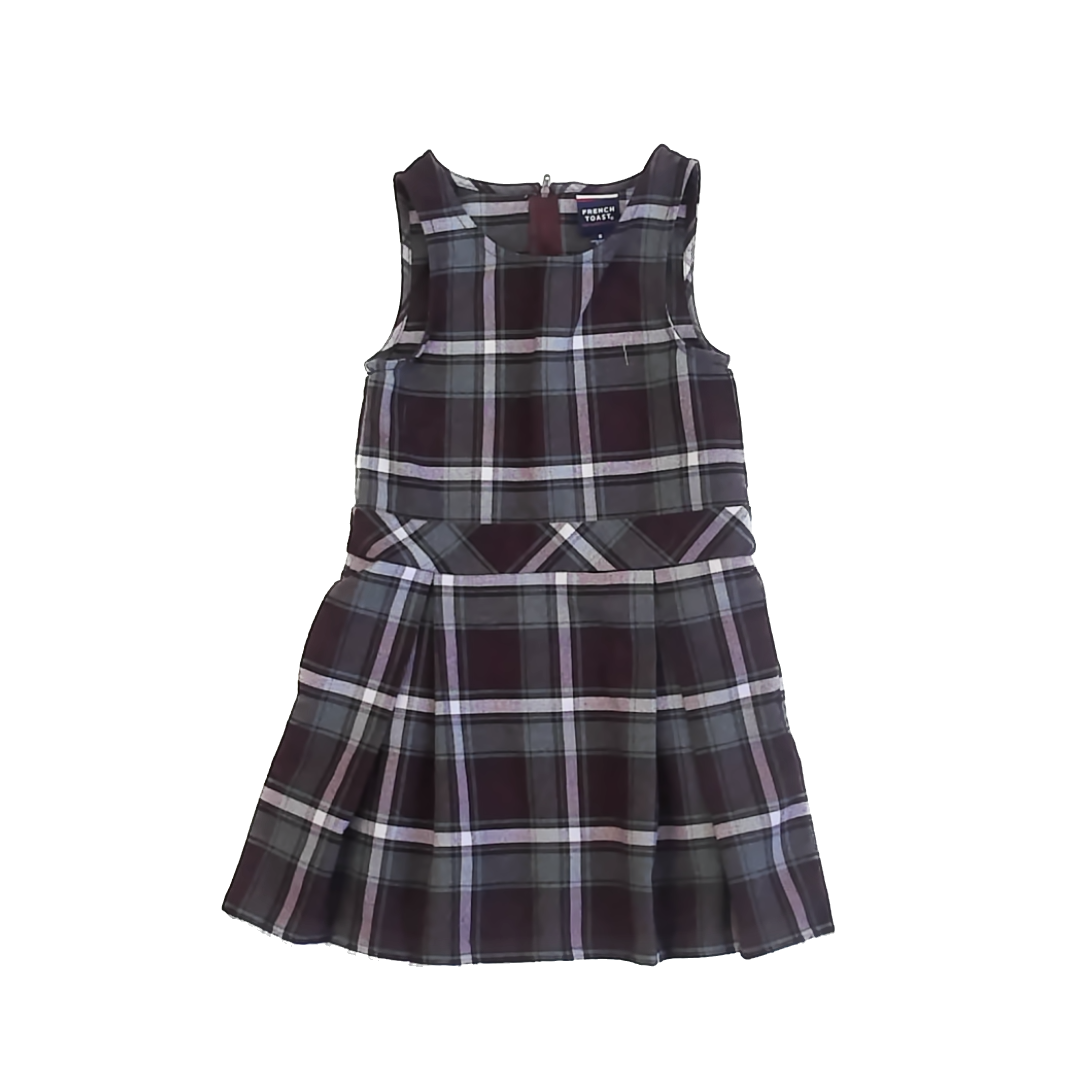 French Toast Girls Maroon Plaid Jumper Size: 5T Maroon Plaid