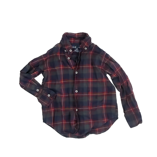 Ralph Lauren Boys Maroon Plaid Button Down Long Sleeve Size: 3T Maroon Plaid