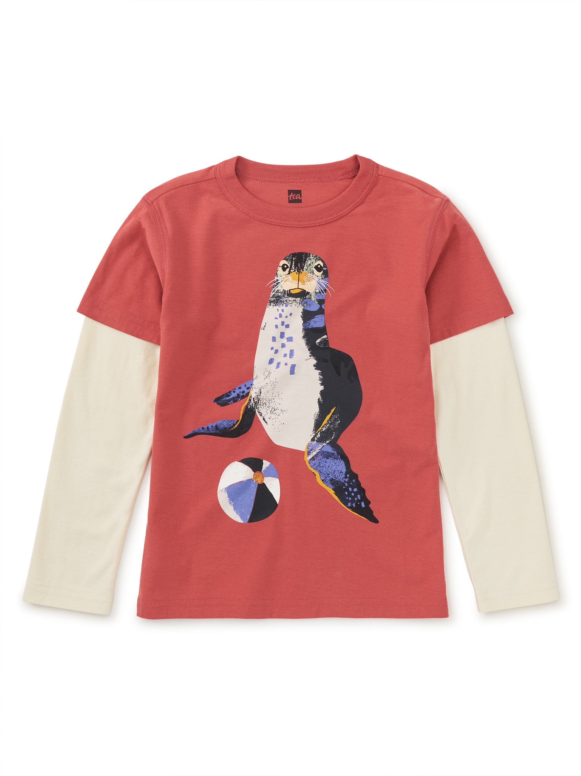 Tea Collection Boys Maroon Seal T-Shirt Size: 9-12 Months Maroon Seal