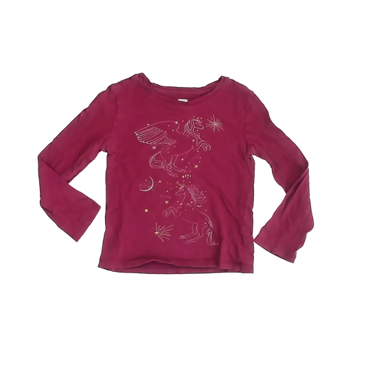 Gap Girls Maroon Unicorns Long Sleeve T-Shirt Size: 6-7 Years Maroon Unicorns