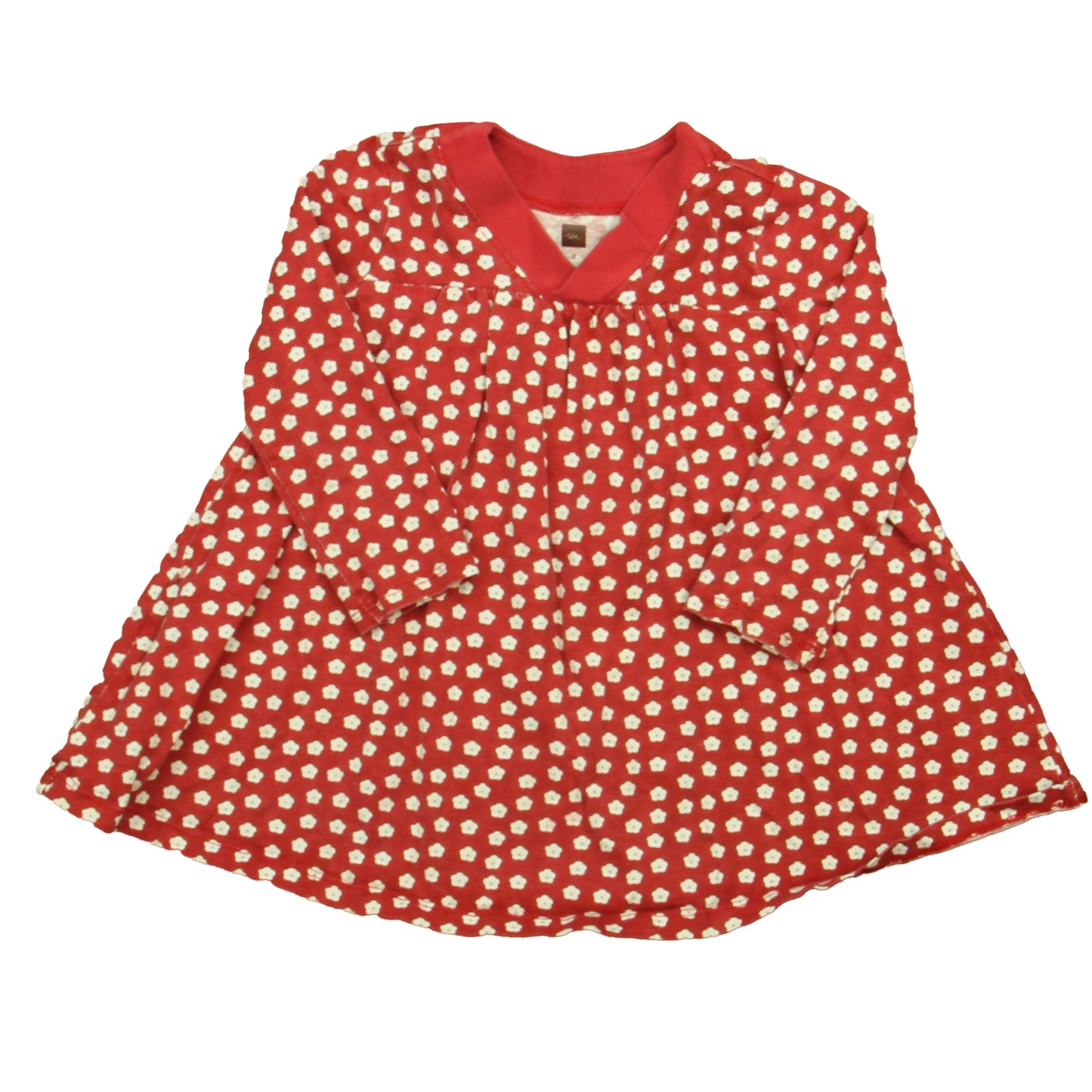 Tea Girls Maroon | White Flowers Dress Size: 2T