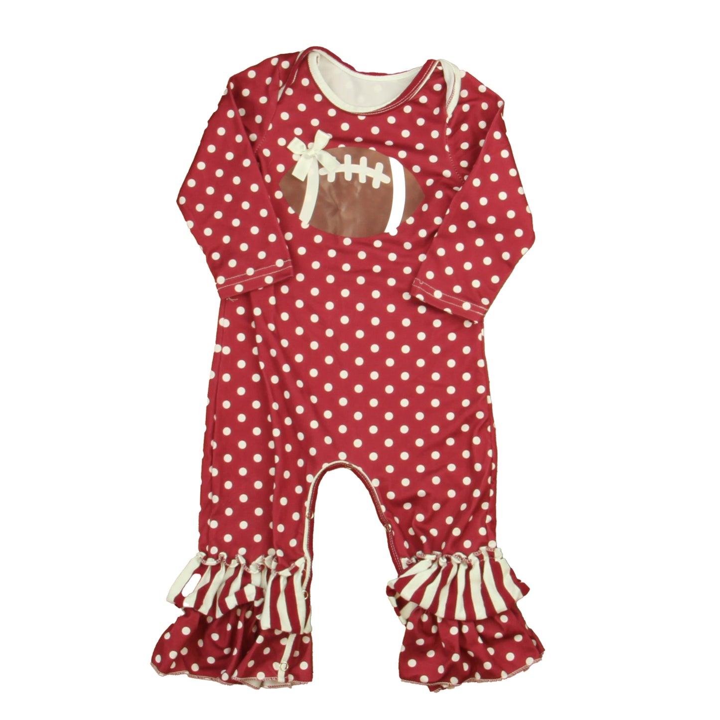 Unknown Brand Girls Maroon | White Football Long Sleeve Outfit Size: 12 Months
