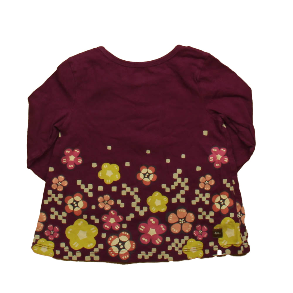 Tea Girls Maroon | Yellow Floral T-Shirt Size: 2T Maroon | Yellow Floral