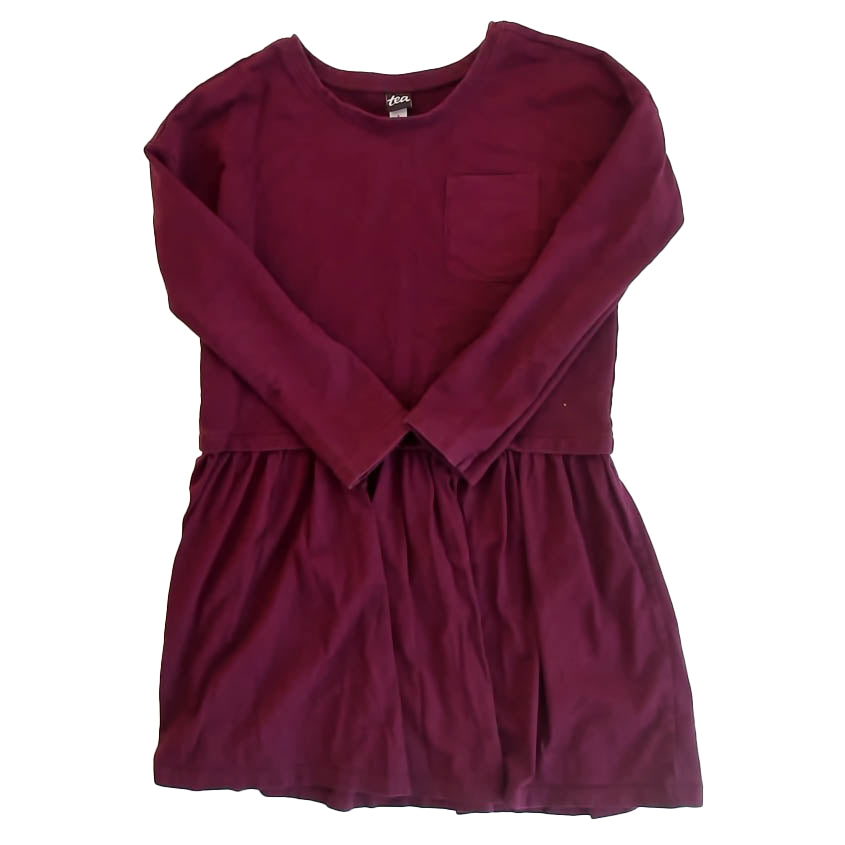 Tea Collection Girls Maroon Dress Size: 8 Years Maroon