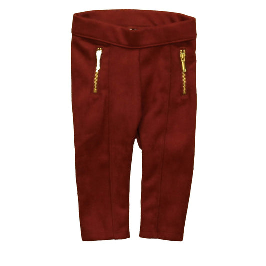 Janie & Jack Girls Maroon Leggings Size: 6-12 Months Maroon