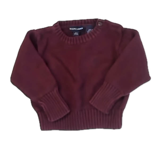 Ralph Lauren Boys Maroon Sweater Size: 3-12 Months Maroon