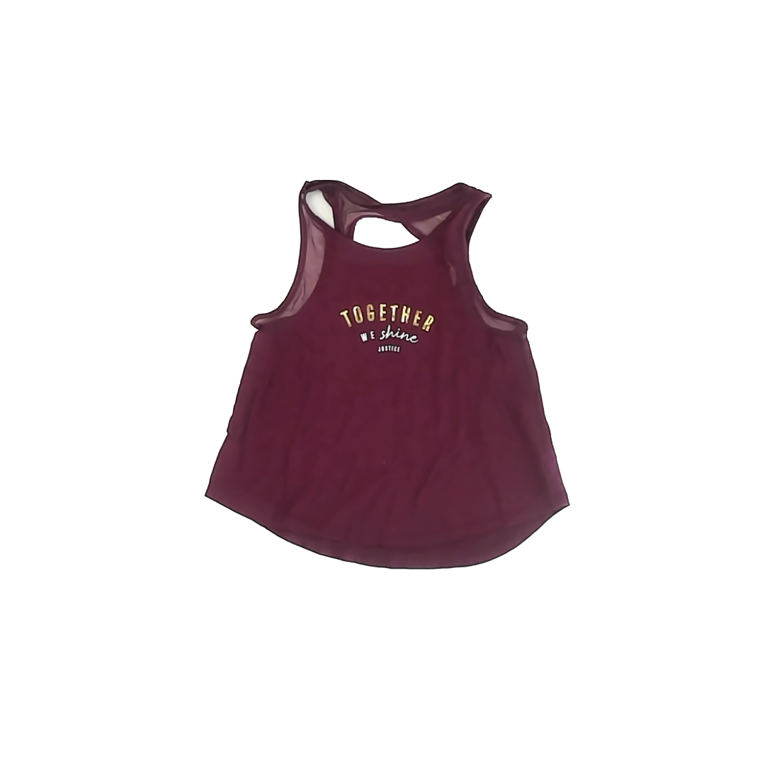 Justice Girls Maroon Tank Top Size: 6 Years Maroon