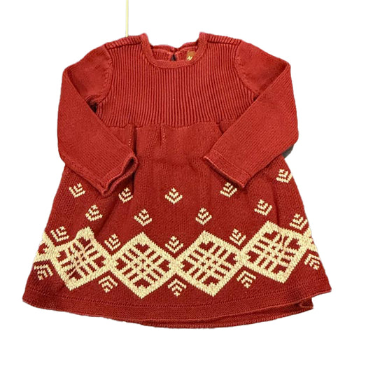 Tea Girls Maroon Sweater Dress Size: 18-24 Months