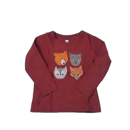 Tea Collection Boys Maroon Long Sleeve T-Shirt Size: 12-18 Months Maroon